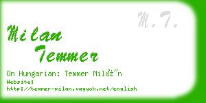 milan temmer business card